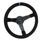 Preview: Luisi Mirage Corsa Sportlenkrad Wildleder schwarz / blau geschüsselt & TÜV Prüfbericht